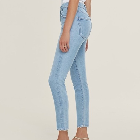 Agolde Sophie Midrise Skinny Raw Hem Jeans Size 25 - Picture 2 of 12